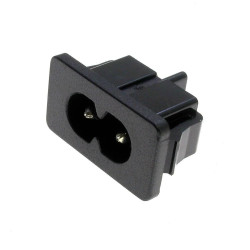 Gniazdo zasilania AC, ósemka 2 pin, do obudowy, na zatrzask