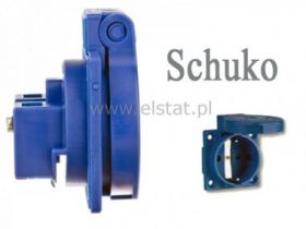 Gniazdo tablicowe 3P 16A 230V SCHUKO niebieskie