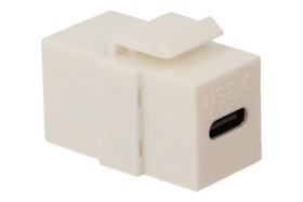 Adapter gniazdo / gniazdo; Keystone; 2965-2; USB C; na panel; zatrzaskowe; proste; biały; RoHS