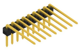 Pin header, 9 pole, pitch 2.54 mm, angled, black, SL31529G