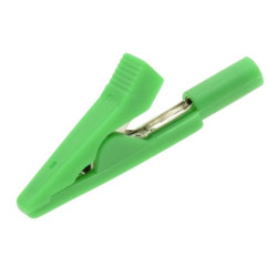 KROKODYLEK POMIAROWY MAŁY GNIAZDO 2mm ZIELONY IZOLOWANY