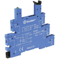 Finder 93.01.7.060 34 series Relay Socket 88x6.2x76 mm Blue DIN Rail