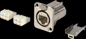 NE8FDX-Y6 CAT6A panel connector, shielded, nickel