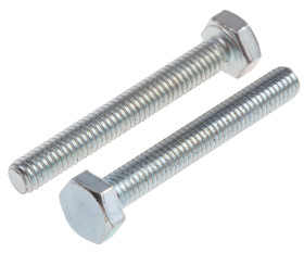 Śruba z łbem sześciokątnym gwint M4 30mm skok 0.70mm Stalowe Sześciokątny Powlekane jasnym cynkiem RS PRO