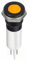 Lampka kontrolna do montażu panelowego 12V dc Pomarańczowy 12mm LED Faston, oczko lutownicze RS PRO