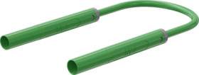 Safety measuring lead with (4 mm lamella plug, straight) to (4 mm lamella plug, straight), 1 m, green, PVC, 1.0 mm², CAT II, 66.