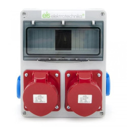 Rozdzielnica budowlana 2*32A/5 + 2*GS 230V, obudowa naścienna / natynkowa, niewyposażona, 8NO202