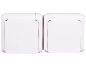 FORIX Gniazdo podwójne z/u 16A IP44 z przesłonami białe 782377