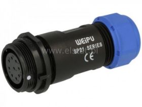 Złącze SP2111/S9II GN kabel ( 9P 5A ); lutowane