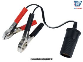 Przewód gniazdo zapalniczki - krokodylki długość 15cm