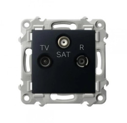 SZAFIR Gniazdo RTV-SAT końcowe czarny metalik GPA-ZS/m/33