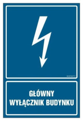 ZNAK - HG013 Główny wyłącznik budynku 10 x 15 cm FN - Folia samoprzylepna