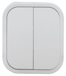 B2 Łącznik podwójny natynkowy 10A 250V świecznikowy IP54 biały 00060278