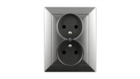 Opal Gniazdo Podwójne Z Uziemieniem Grafitowe Gpt-6 Op Gr