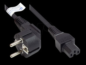 P0150-S030 power cord type E+F CEE 7/7 to C15, black, 1,00 mm², 3 m