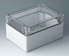 ABS enclosure, (L x W x H) 162 x 122 x 90 mm, light gray (RAL 7035), IK07, C7016064