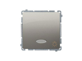 SIMON BASIC Wyłącznik zwierny przycisk "światło" z podświetleniem LED (moduł) szybkozłącza satynowy BMS1L.01/29 KONTAKT SIMON