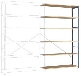 Manuflex RP1446.9006 Moduł rozszerzający do regału 130 kg (S x W x G) 1470 x 2500 x 700 mm stal malowany proszkowo srebr