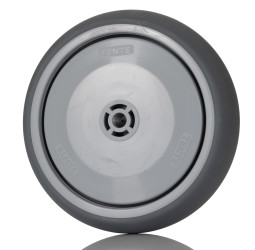 Kółko do wózka, Lite, Guma, Szary, obc.: 100kg, śred.: 125mm, szer.: 32mm