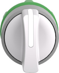 Toggle switch, 3 positions, unlit, latching, waistband round, white, front ring gray, 45°, mounting Ø 22 mm, ZB5AD701C0