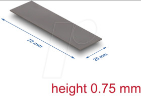 18473 Thermal pad, 3.0 W/mk, 70 x 20 x 0.75 mm