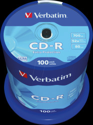 43411 CD-R, extra protection, 700 MB, 52x, spindle pack of 100