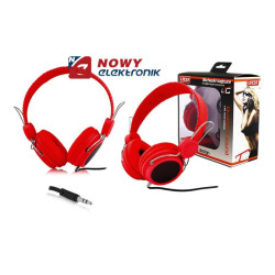 Słuchawki LTC57 nauszne czerwone jack 3,5mm