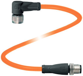 Pepperl+Fuchs 70128170-100001 Złącze konfekcjonowane czujnika/aktuatora V1-W-OR0,6M-PUR-A1-V1-G, piny: 4, 4, 0.6 m, 1 sz
