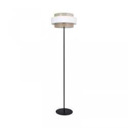 Lampa stojąca CEZAR z abażurem w stylu boho Ø40cm, biało beżowym, 164 cm na E27 K-5275 Kaja Lighting