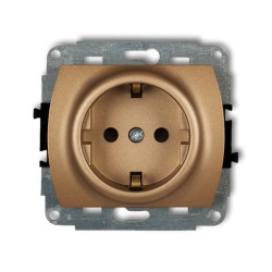 TREND Gniazdo pojedyncze z/u SCHUKO złoty metalik 8GP-1sp