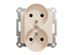 SEDNA DESIGN & ELEMENTS Gniazdo podwójne z uziemieniem z przesłonami do ramek Design beż SDD112275 SCHNEIDER ELECTRIC