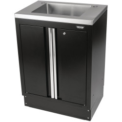 BUNKER&#xAE; 31034 Modular 2 Door Floor Cabinet with Sink 680 x 463mm Black
