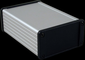 Aluminum enclosure, (L x W x H) 120 x 84 x 44 mm, black (RAL 9005), IP65, 1457K1201