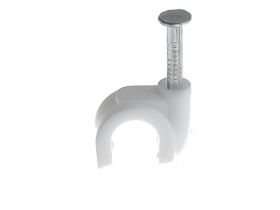 Uchwyt kabla 9mm okrągły biały (100szt)