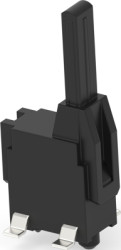 Short-stroke pushbutton, 1 Form A (N/O), 100 mA/12 VDC, unlit , actuator (black), 100 g, SMD, 2331350-1