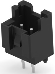 Pin header, 2 pole, pitch 2.5 mm, straight, black, 4-2338245-2