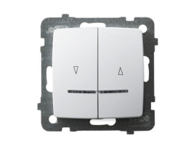 KARO Wyłącznik żaluzjowy z podświetleniem pomarańczowym z blokadą mechaniczną biały ŁP-7SBS/m/00 OSPEL