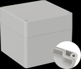 Industrial housing, 122 x 120 x 105 mm, IP66, light gray