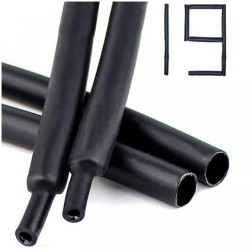 1M RURKA KOSZULKA TERMOKURCZLIWA z KLEJEM GRUBA CZARNA 19mm 19/6 mm