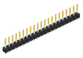 Pin header, 21 pole, pitch 2.54 mm, straight, black, 10053940