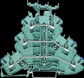 2002-3238 Three-tier through-type terminal block, Ø 0.25 - 2.5 mm, L