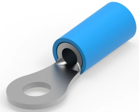 Insulated ring cable lug, 1.31-2.08 mm², AWG 16 to 14, 3.68 mm, M3.5, blue, 51864
