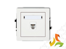 DECO Gniazdo telefoniczne 1xRJ11 4-stykowy biały mat 25DGT-1 KARLIK