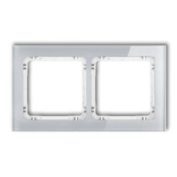 DECO Ramka podwójna - efekt szkła (ramka: szara spód: biały) szary 15-0-DRS-2