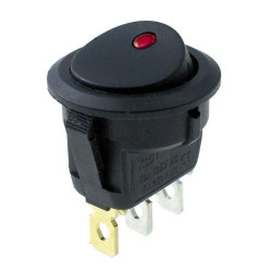 Włącznik ON-OFF SMRS101-6LDR 1A 250V okrągły, czerwona dioda