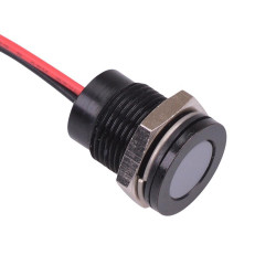 Q14F5BXXW12E White Flush 14mm 12VDC LED Panel Indicator IP67 APEM