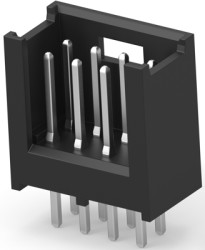 Pin header, 8 pole, pitch 2.54 mm, straight, black, 280384-1