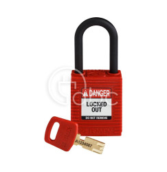 Kłódka LOTO SafeKey nylonowa, szekla 38 mm, czerwona, 150342