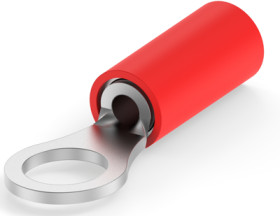 Insulated ring cable lug, 0.3-1.42 mm², AWG 22, 5 mm, red, 31887