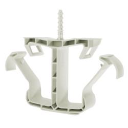 Klips do owijania kabli 10mm materiał: Polipropylen Biały Podwójny uchwyt kabla